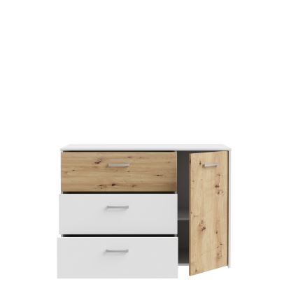 Commode à tiroirs URO, chêne artisan / blanc