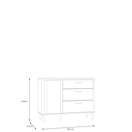 Commode à tiroirs VIRO marron/beige