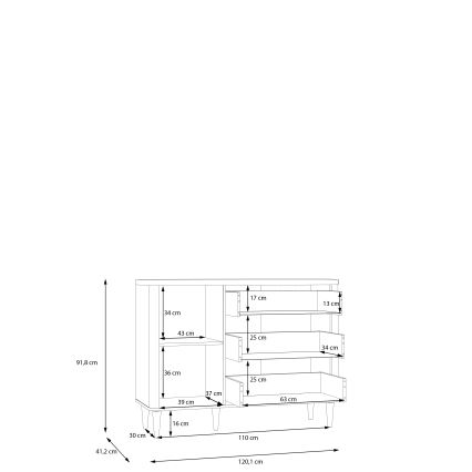 Commode à tiroirs VIRO marron/beige
