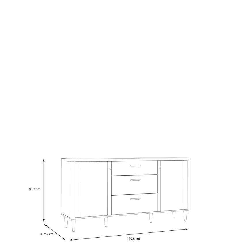 Commode à tiroirs VIRO marron/beige