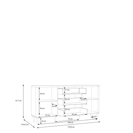 Commode à tiroirs VIRO marron/beige