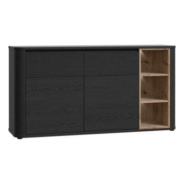 Commode BASKO noire/chêne