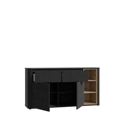 Commode BASKO noire/chêne