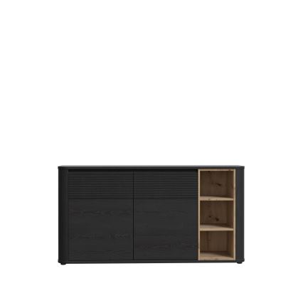 Commode BASKO noire/chêne