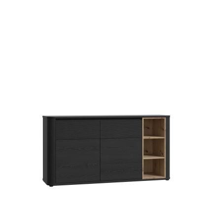 Commode BASKO noire/chêne