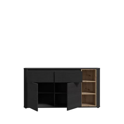 Commode BASKO noire/chêne