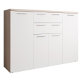 Commode BRUNO chêne sonoma/blanc