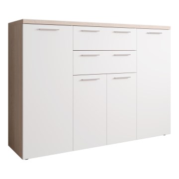 Commode BRUNO chêne sonoma/blanc
