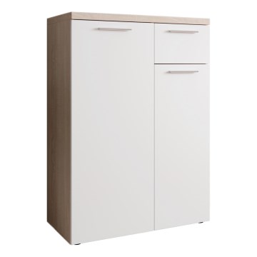 Commode BRUNO chêne sonoma/blanc