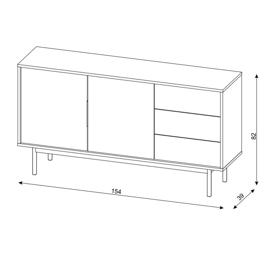 Commode ELI 154x82x39 cm noire
