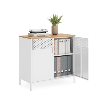 Commode FIRA 80 x 40 cm blanc/chêne