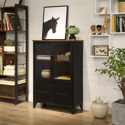 Commode FIRA noir/marron