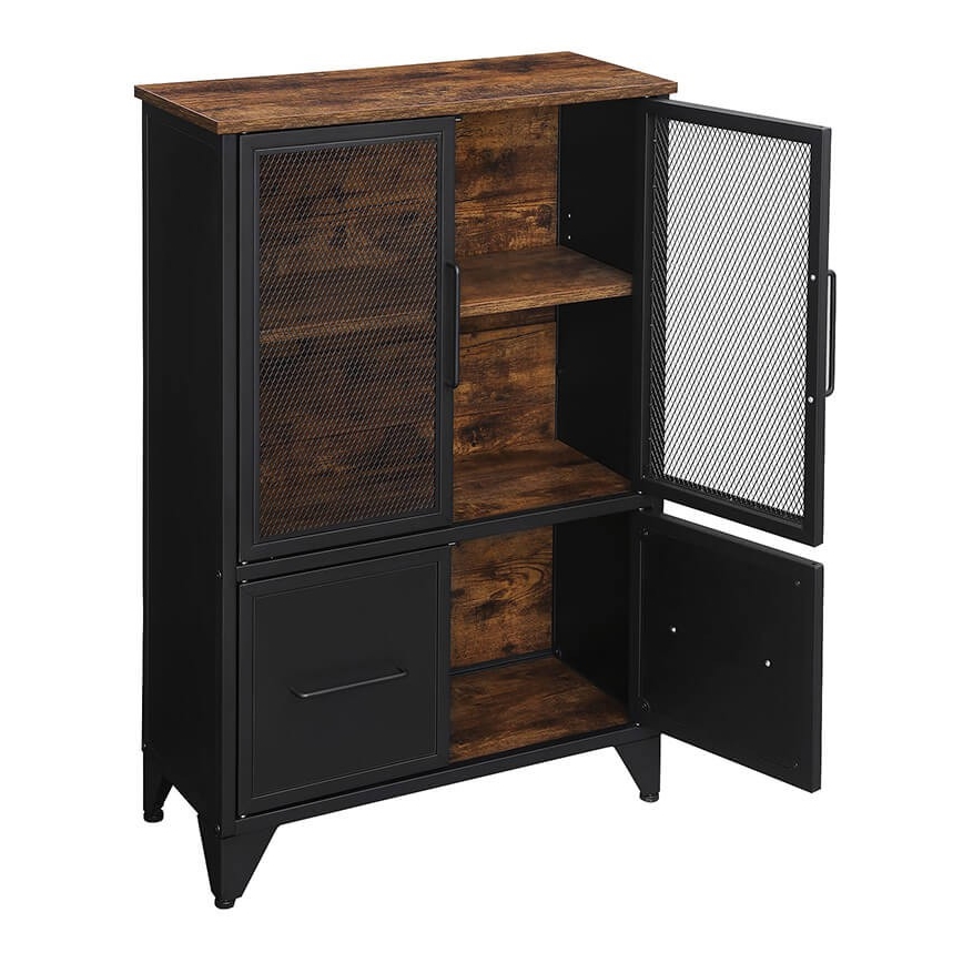 Commode FIRA noir/marron