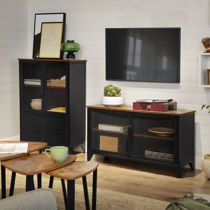 Commode FIRA noir/marron