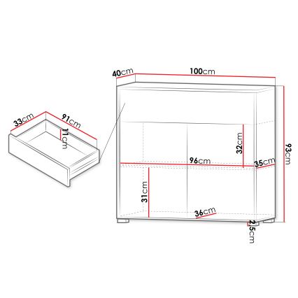 Commode GESITA 93 x 100 cm blanche