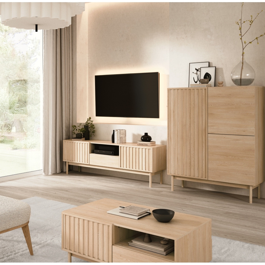Commode KIOTO 106x130x37 cm chêne Cremona
