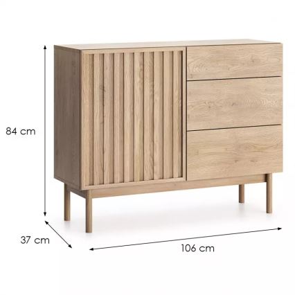 Commode KIOTO 106x84x37 cm chêne Cremona