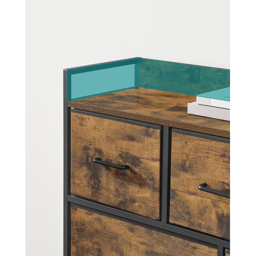 Commode à tiroirs KIRA marron/noir