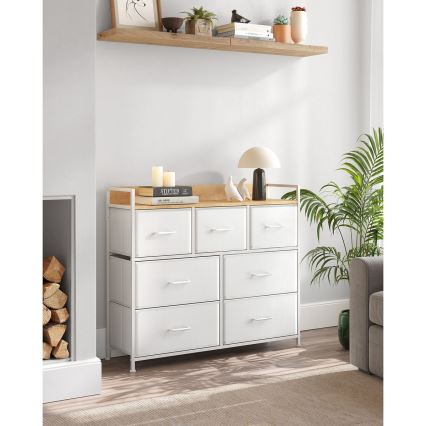 Commode à tiroirs KIRA blanc/marron