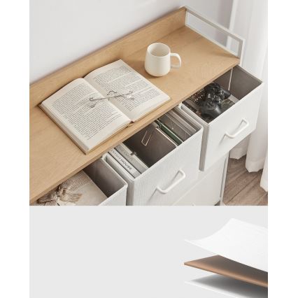 Commode à tiroirs KIRA blanc/marron