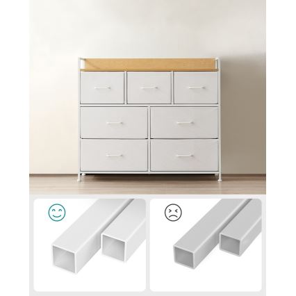 Commode à tiroirs KIRA blanc/marron