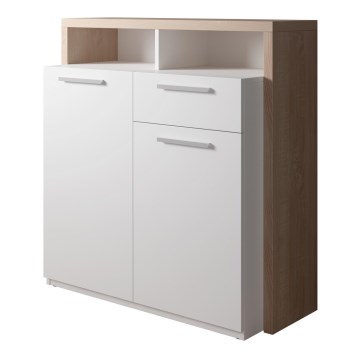 Commode LEBY chêne Sonoma/blanc