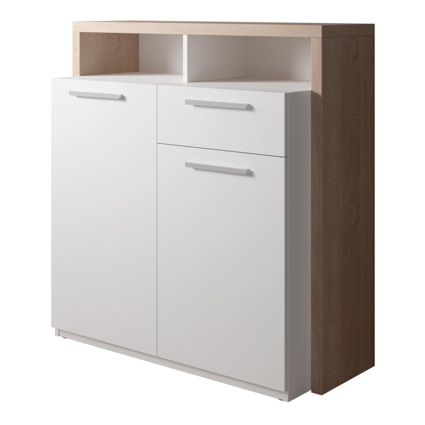 Commode LEBY chêne Sonoma/blanc