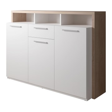 Commode LEBY chêne sonoma/blanc