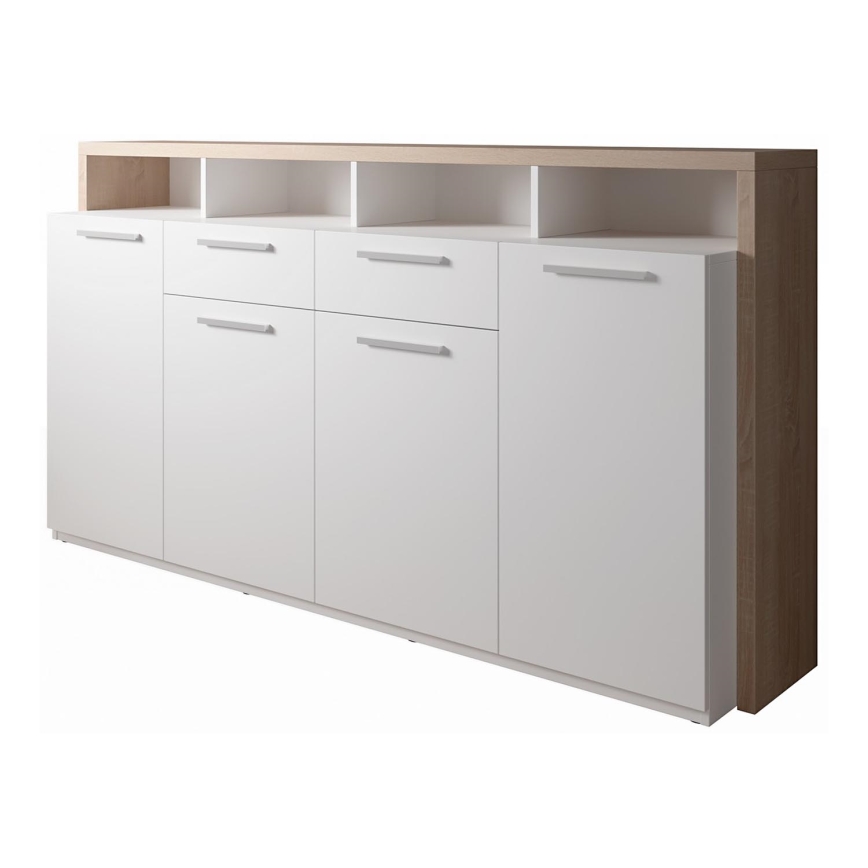 Commode LEBY chêne Sonoma/blanc