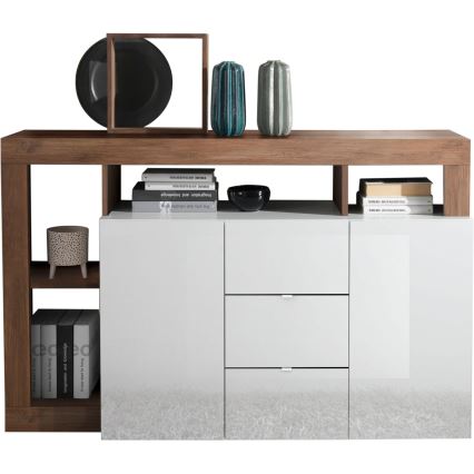 Commode LENOR 146x93x42 cm blanc/chêne
