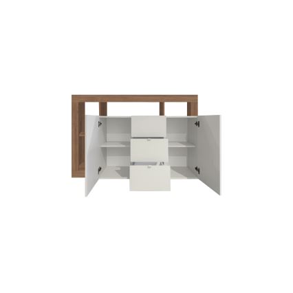 Commode LENOR 146x93x42 cm blanc/chêne