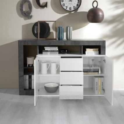 Commode LENOR blanc/anthracite