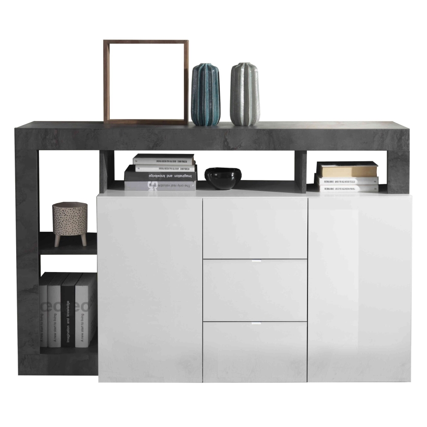 Commode LENOR blanc/anthracite