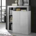 Commode LENOR blanc/gris béton