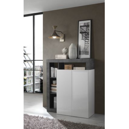 Commode LENOR blanche/anthracite