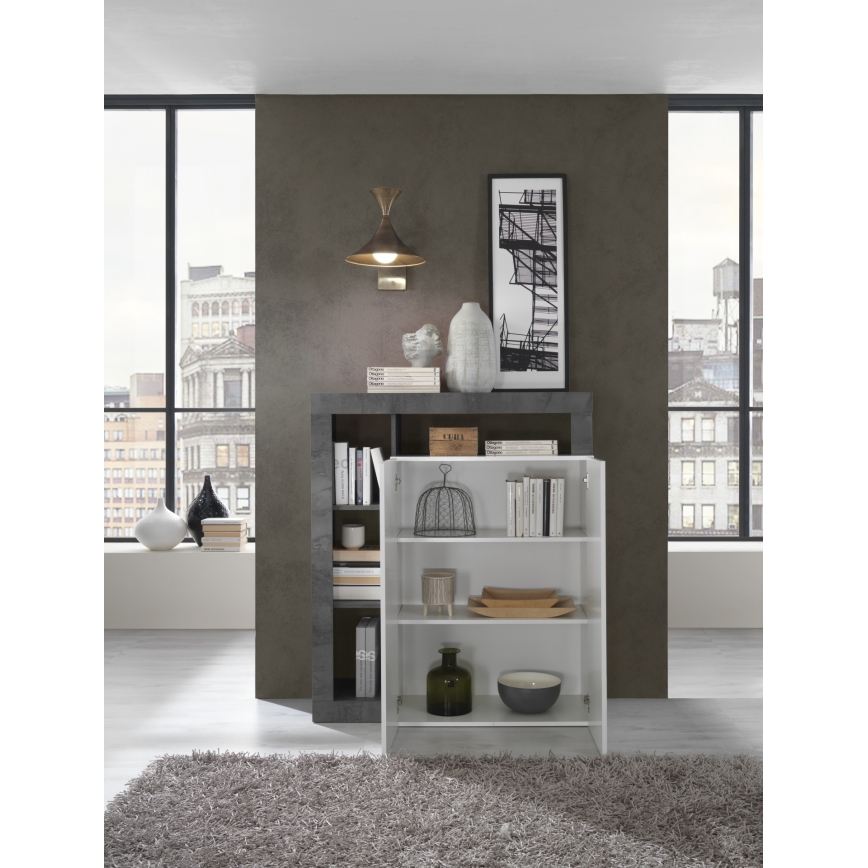 Commode LENOR blanche/anthracite