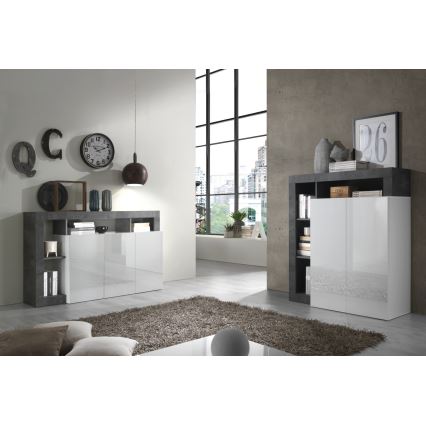 Commode LENOR blanche/anthracite