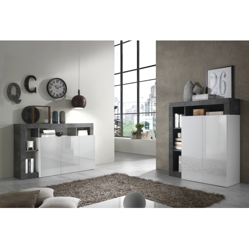 Commode LENOR blanche/anthracite