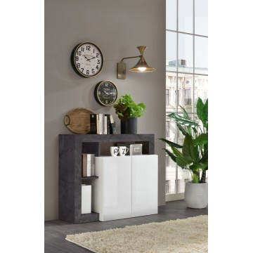 Commode LENOR blanche/anthracite