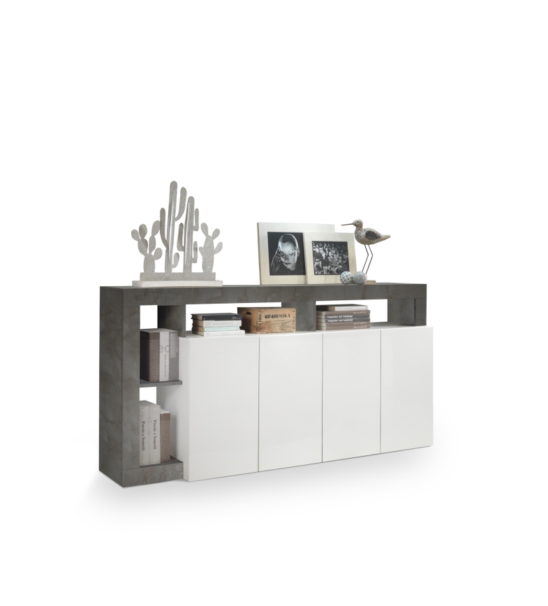 Commode LENOR blanche/anthracite