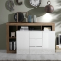 Commode LENOR blanche/chêne