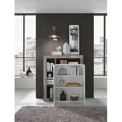 Commode LENOR blanche/marron