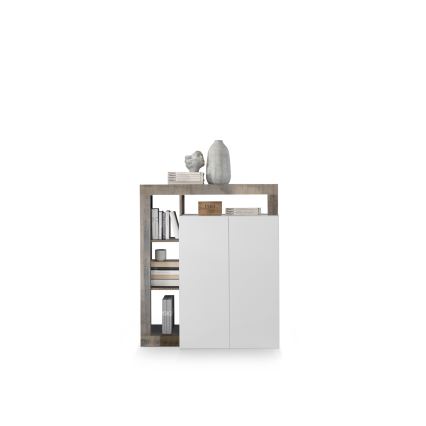 Commode LENOR blanche/marron