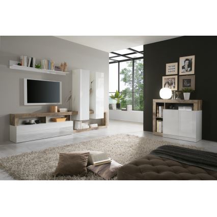 Commode LENOR blanche/marron