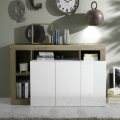 Commode LENOR blanche/marron