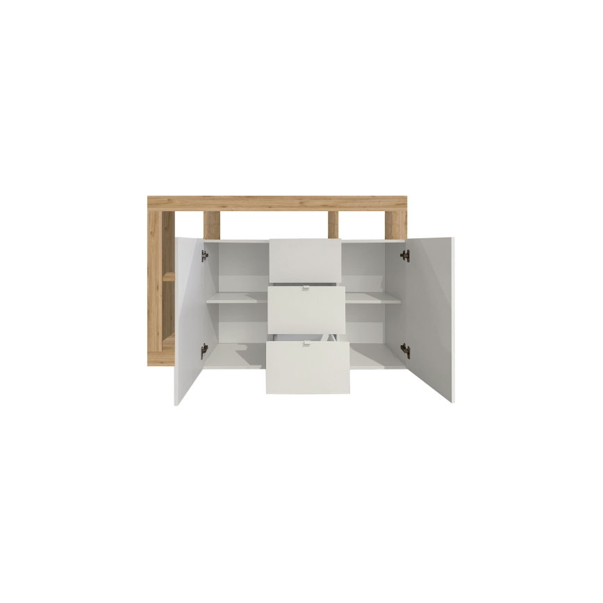 Commode LENOR blanche/marron