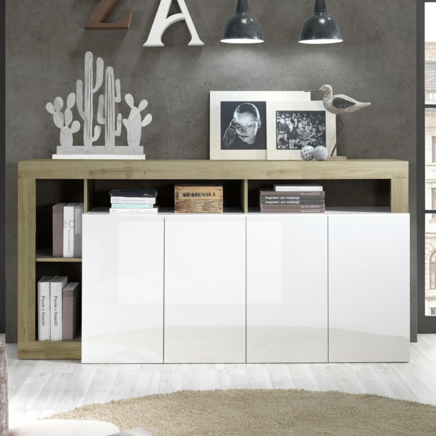 Commode LENOR blanche/marron