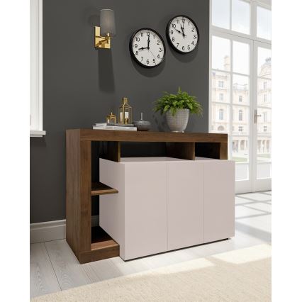 Commode LENOR cachemire/chêne