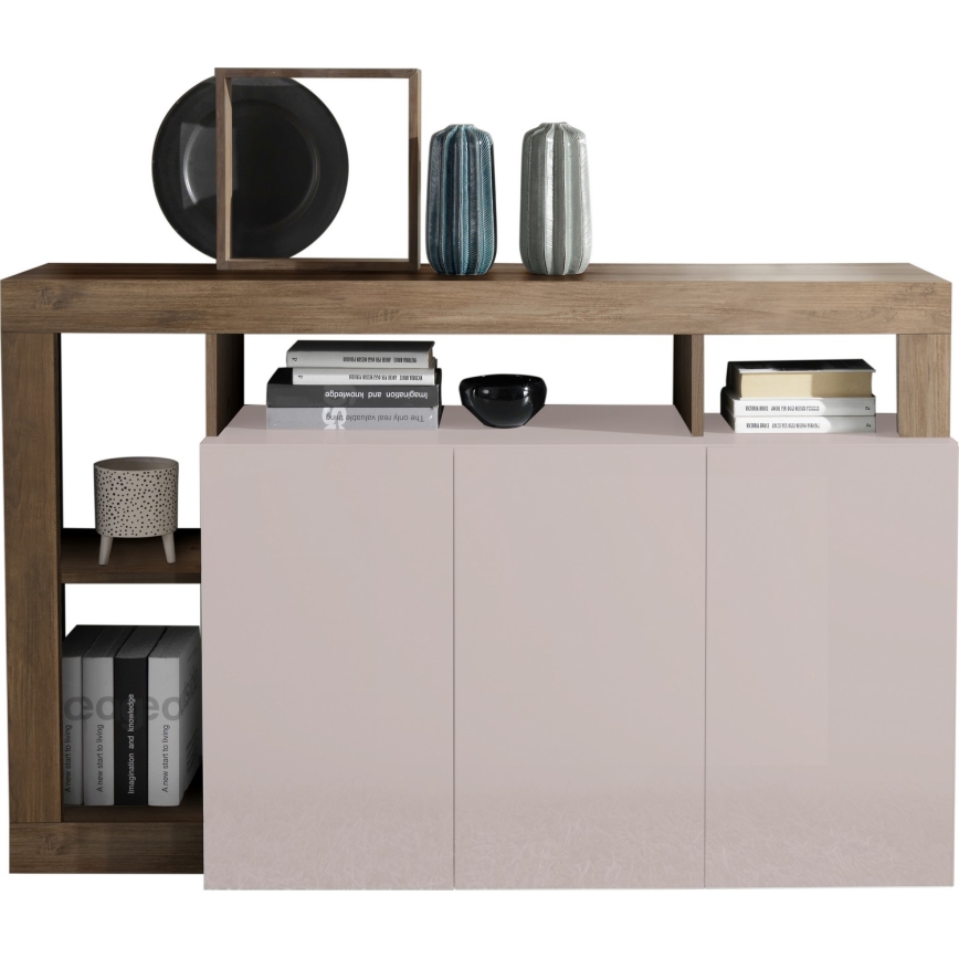 Commode LENOR cachemire/chêne