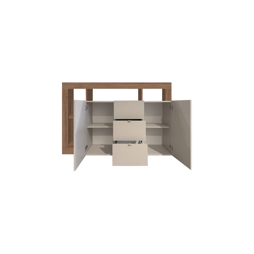 Commode LENOR cachemire/chêne